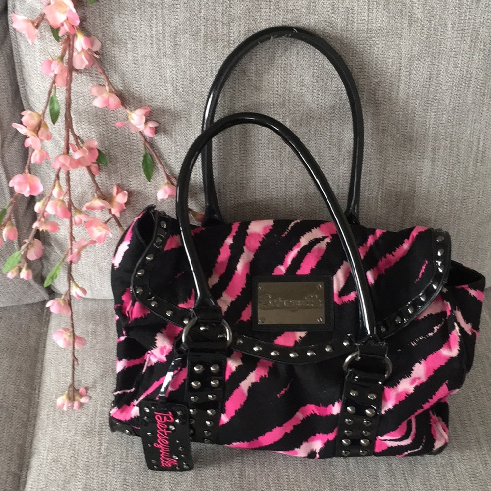 Betsey Johnson Betseyville Pink Zebra Bag